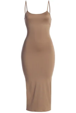 JLUXLABEL Brown Multi Solana Mesh Maxi Dress