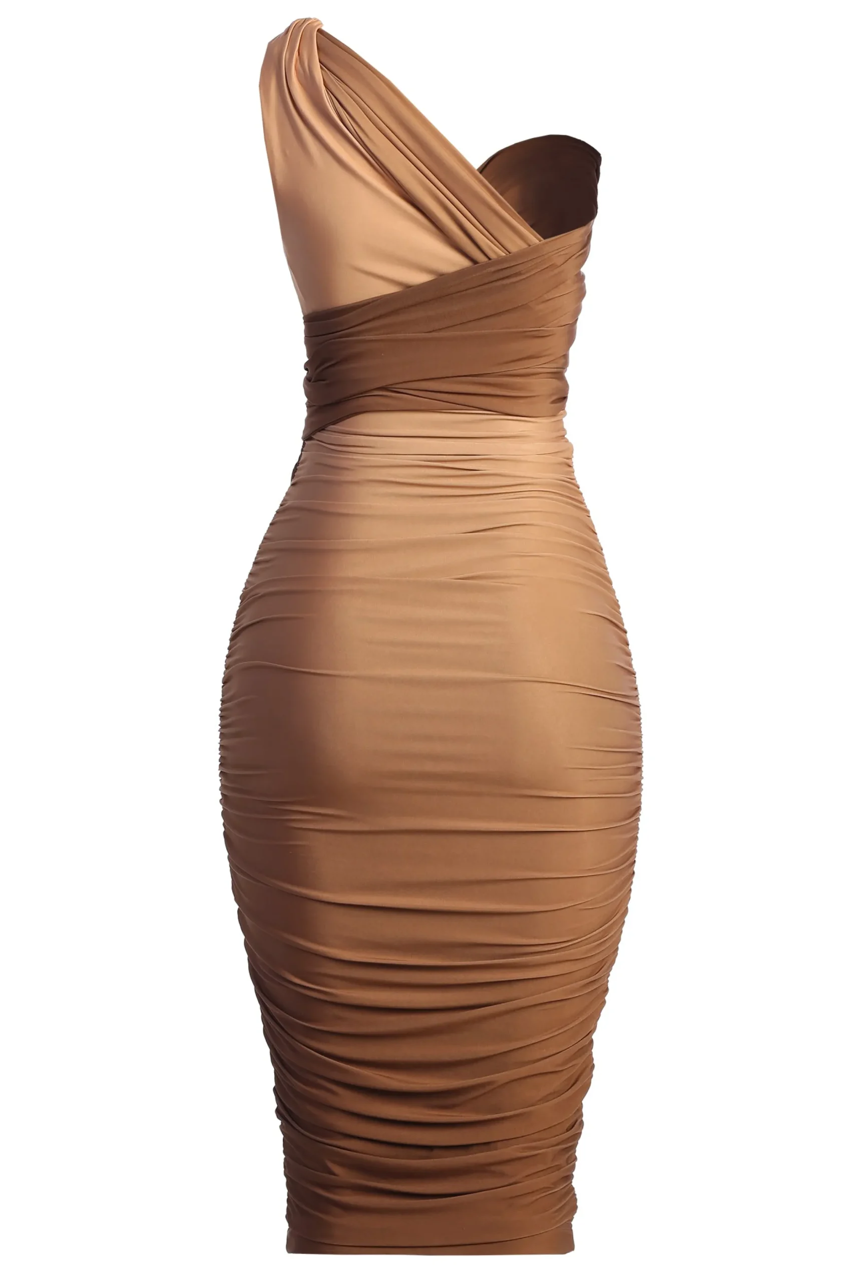 JLUXLABEL Brown Ombré Edge Of Romance Midi Dress