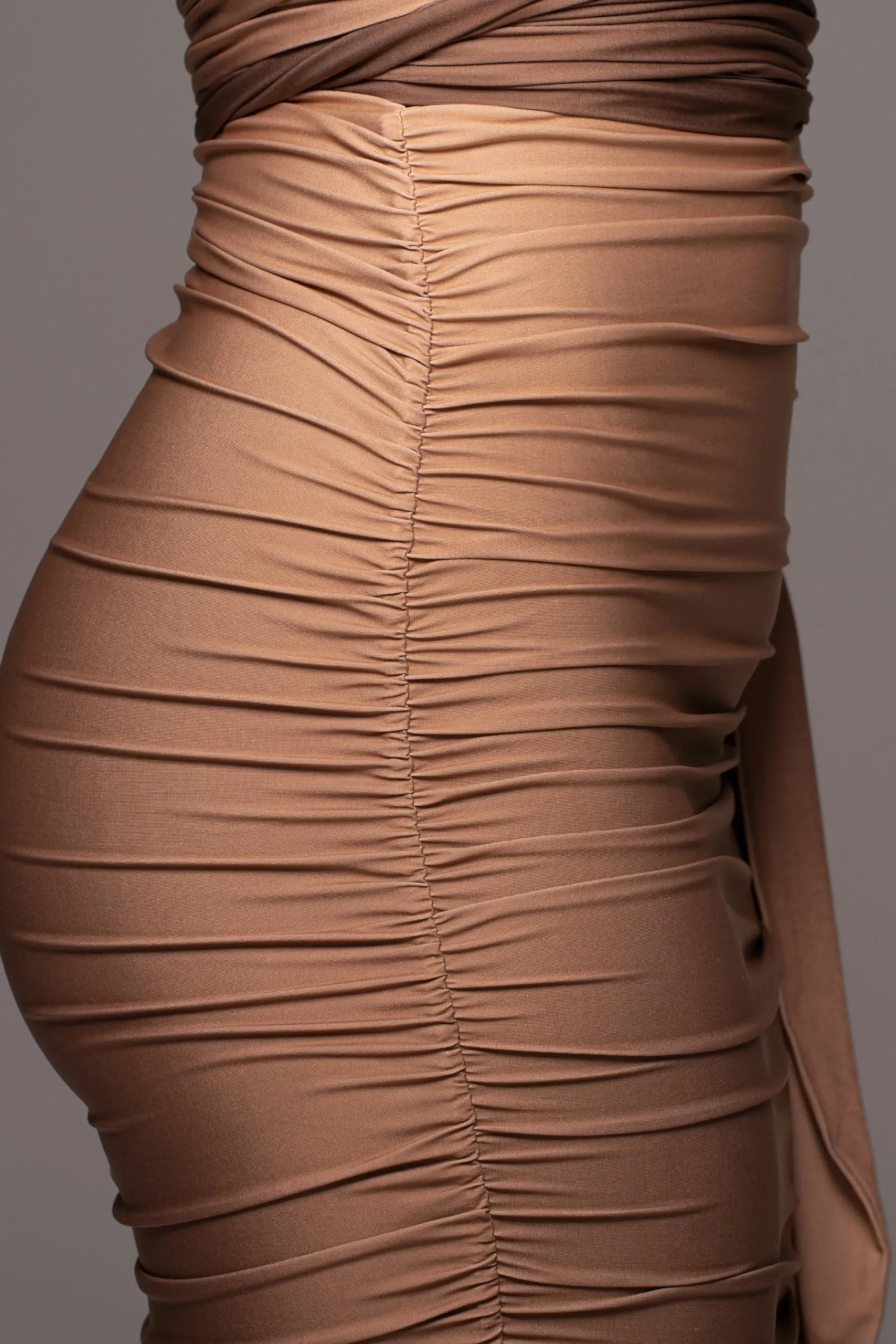 JLUXLABEL Brown Ombré Edge Of Romance Midi Dress