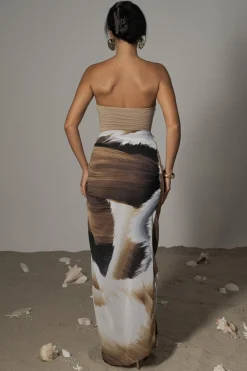 JLUXLABEL Brown Print Noelia Printed Skirt
