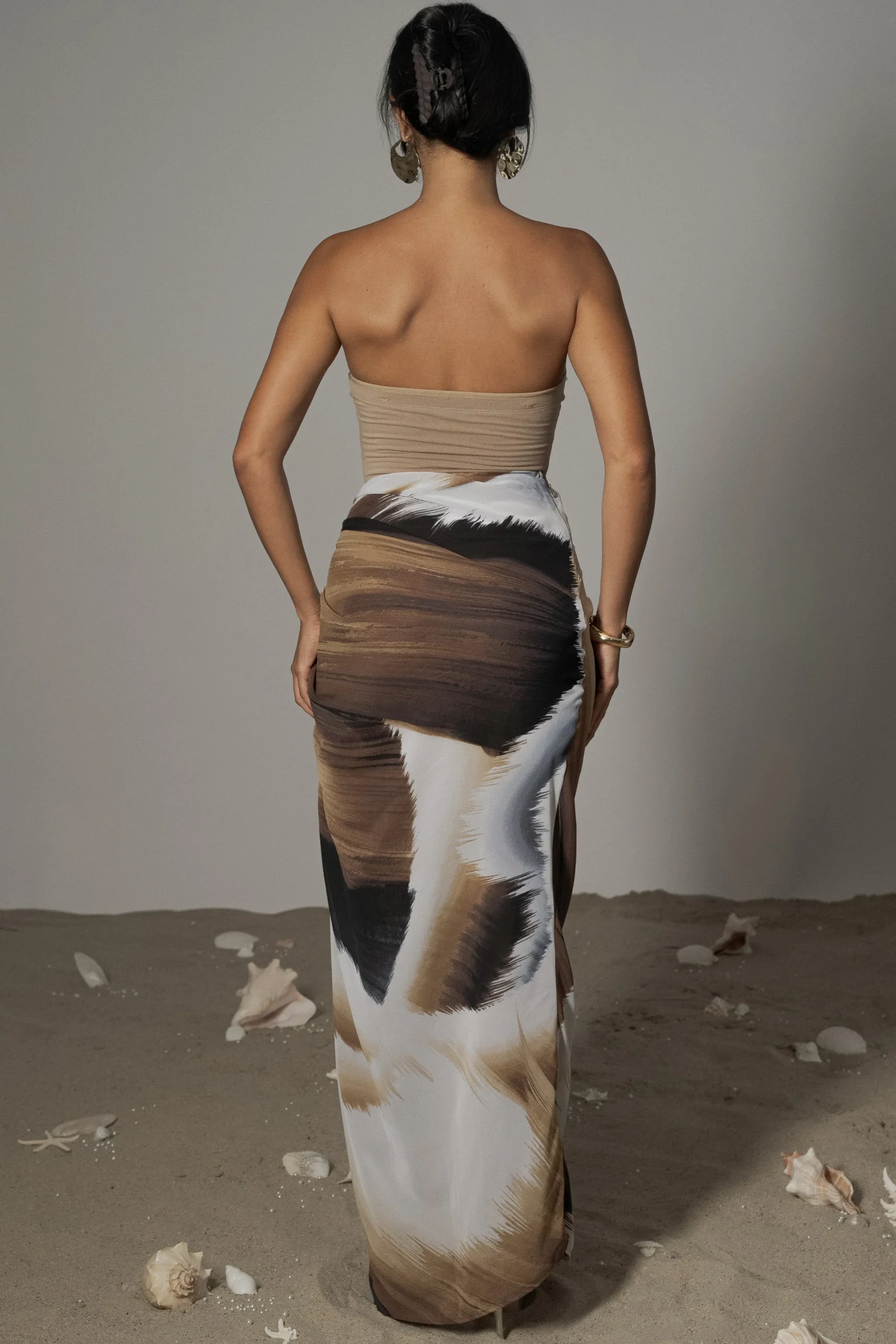 JLUXLABEL Brown Print Noelia Printed Skirt