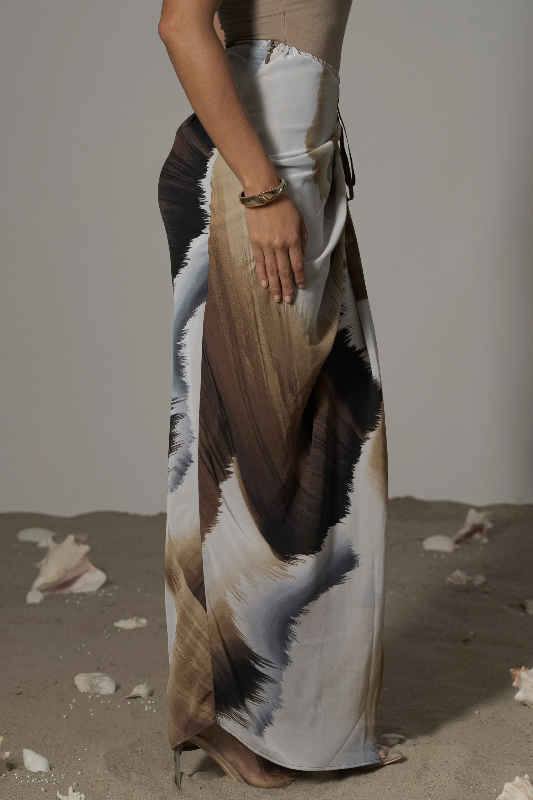 JLUXLABEL Brown Print Noelia Printed Skirt