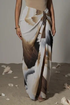 JLUXLABEL Brown Print Noelia Printed Skirt