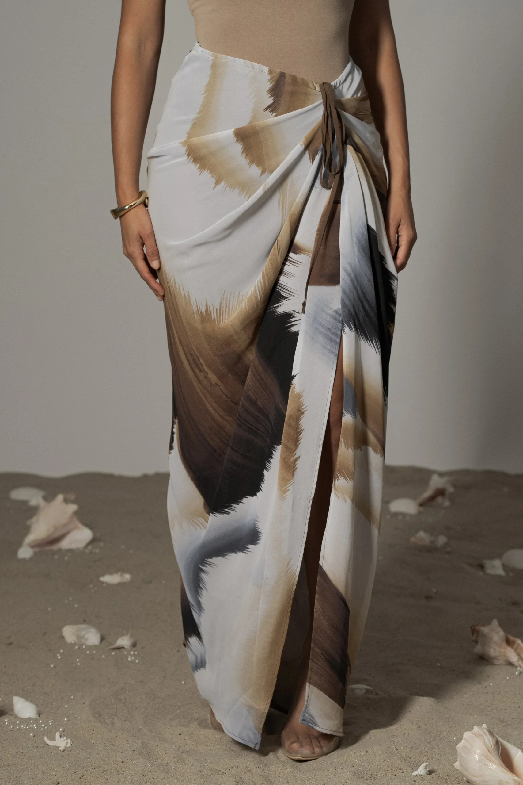 JLUXLABEL Brown Print Noelia Printed Skirt