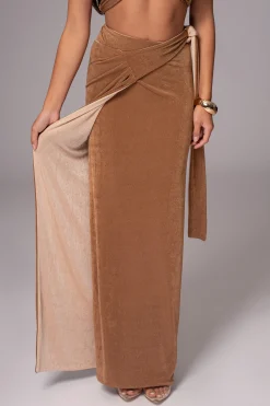 JLUXLABEL Brown/Beige Venus Reversible Skirt Set