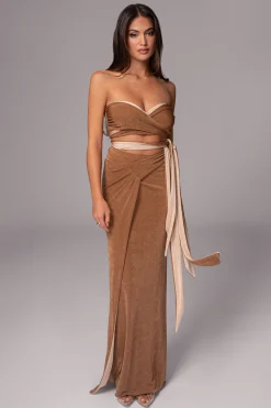 JLUXLABEL Brown/Beige Venus Reversible Skirt Set