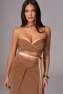 JLUXLABEL Brown/Beige Venus Reversible Skirt Set