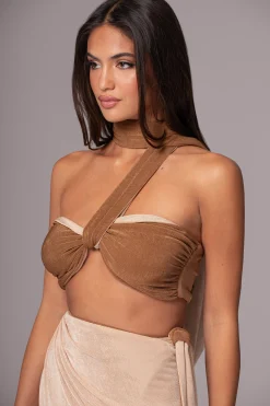 JLUXLABEL Brown/Beige Venus Reversible Skirt Set