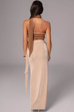 JLUXLABEL Brown/Beige Venus Reversible Skirt Set