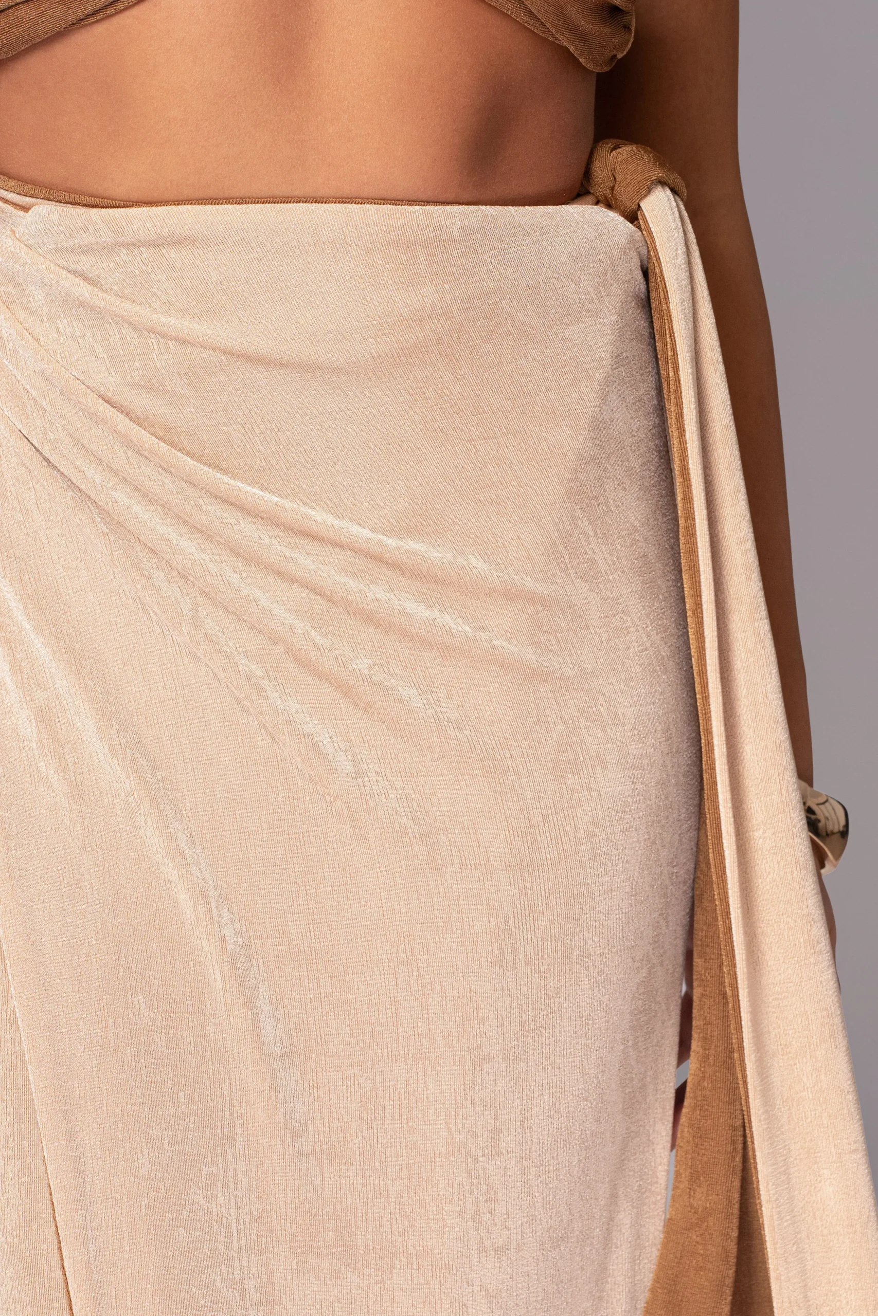 JLUXLABEL Brown/Beige Venus Reversible Skirt Set