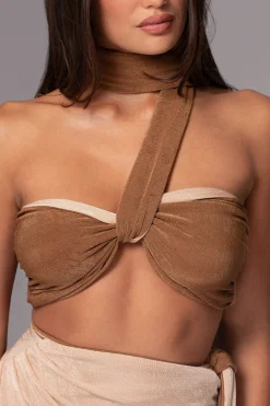 JLUXLABEL Brown/Beige Venus Reversible Skirt Set