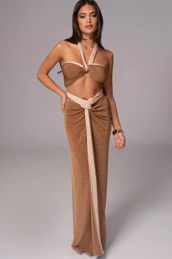 JLUXLABEL Brown/Beige Venus Reversible Skirt Set