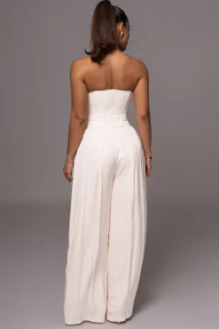 JLUXLABEL Buttercream Clara Wide Leg Pleated Trousers