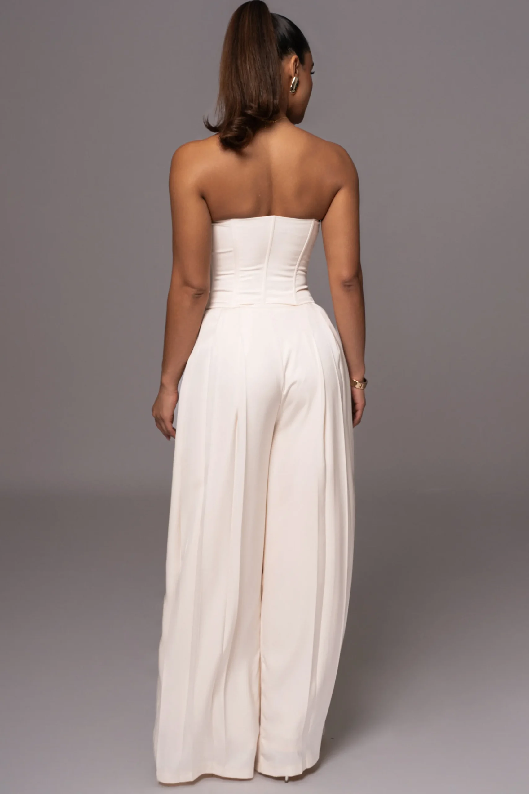 JLUXLABEL Buttercream Clara Wide Leg Pleated Trousers