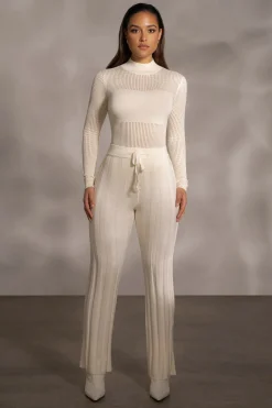 JLUXLABEL Buttercream Darcey Ribbed Pants