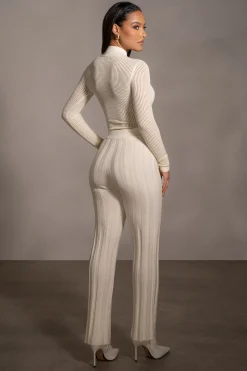 JLUXLABEL Buttercream Darcey Ribbed Pants