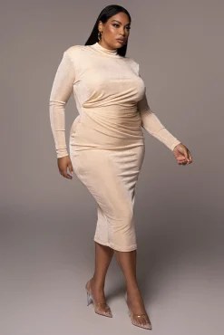JLUXLABEL Buttercream Kara Mock Neck Dress
