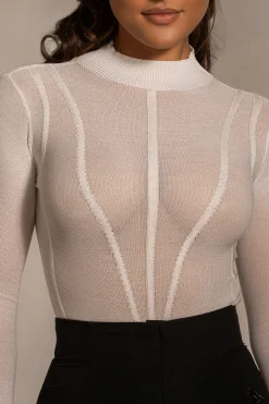 JLUXLABEL Buttercream Lori Sheer Knit Bodysuit