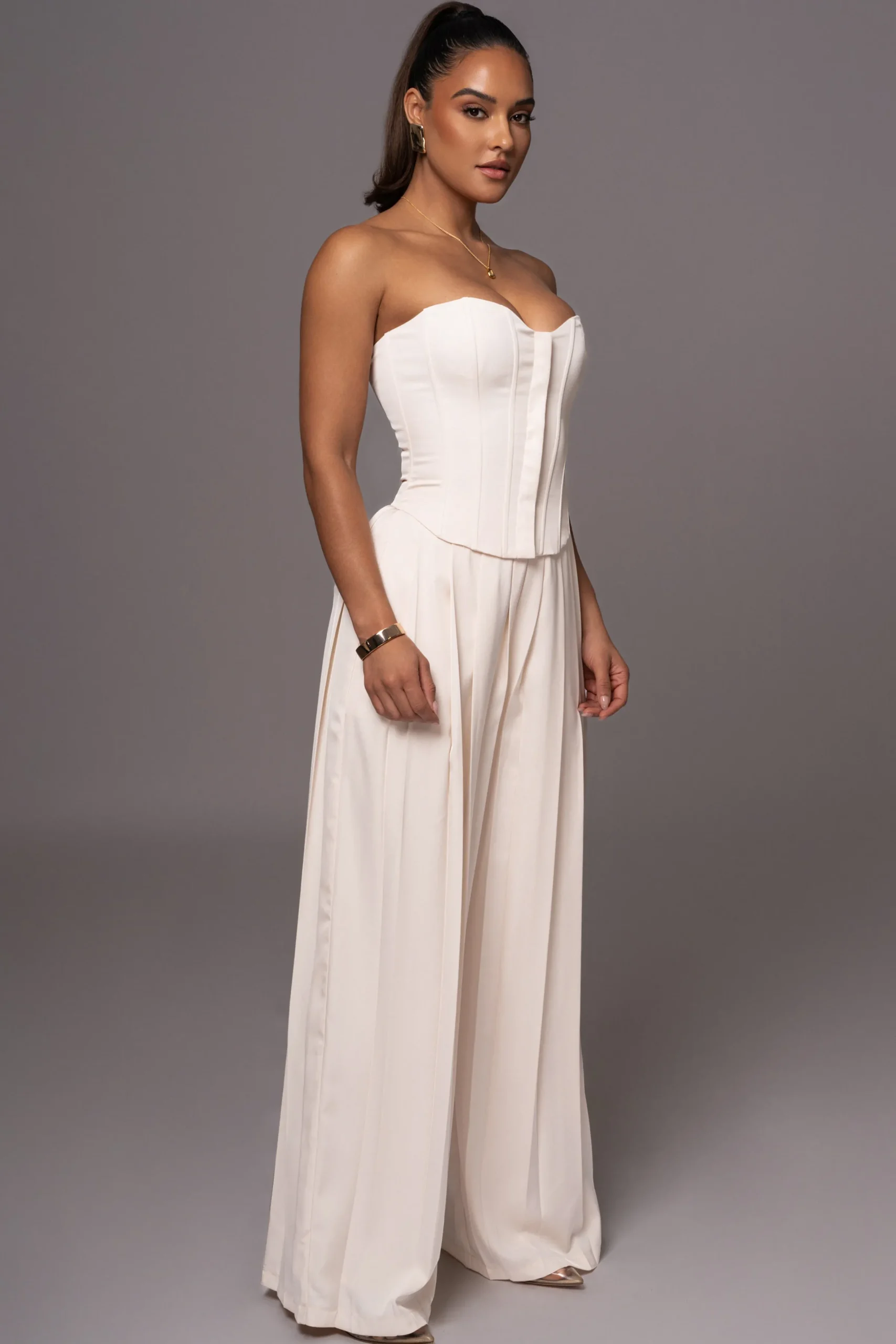 JLUXLABEL Buttercream Viv Satin Bustier Top