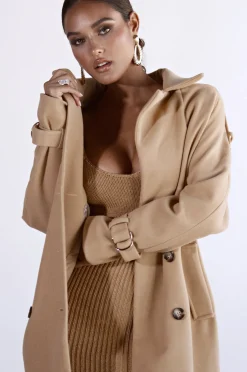 JLUXLABEL Camel Beverly Trench Coat