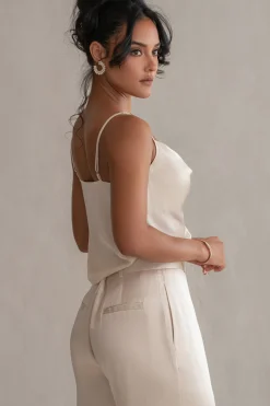 JLUXLABEL Champagne Amour Satin Top