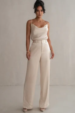 JLUXLABEL Champagne Ever After Satin Trousers