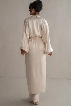 JLUXLABEL Champagne Forever And Always Satin Robe