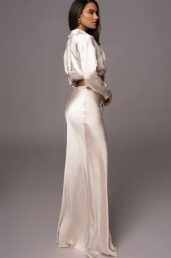 JLUXLABEL Champagne Kiah Button Up Top