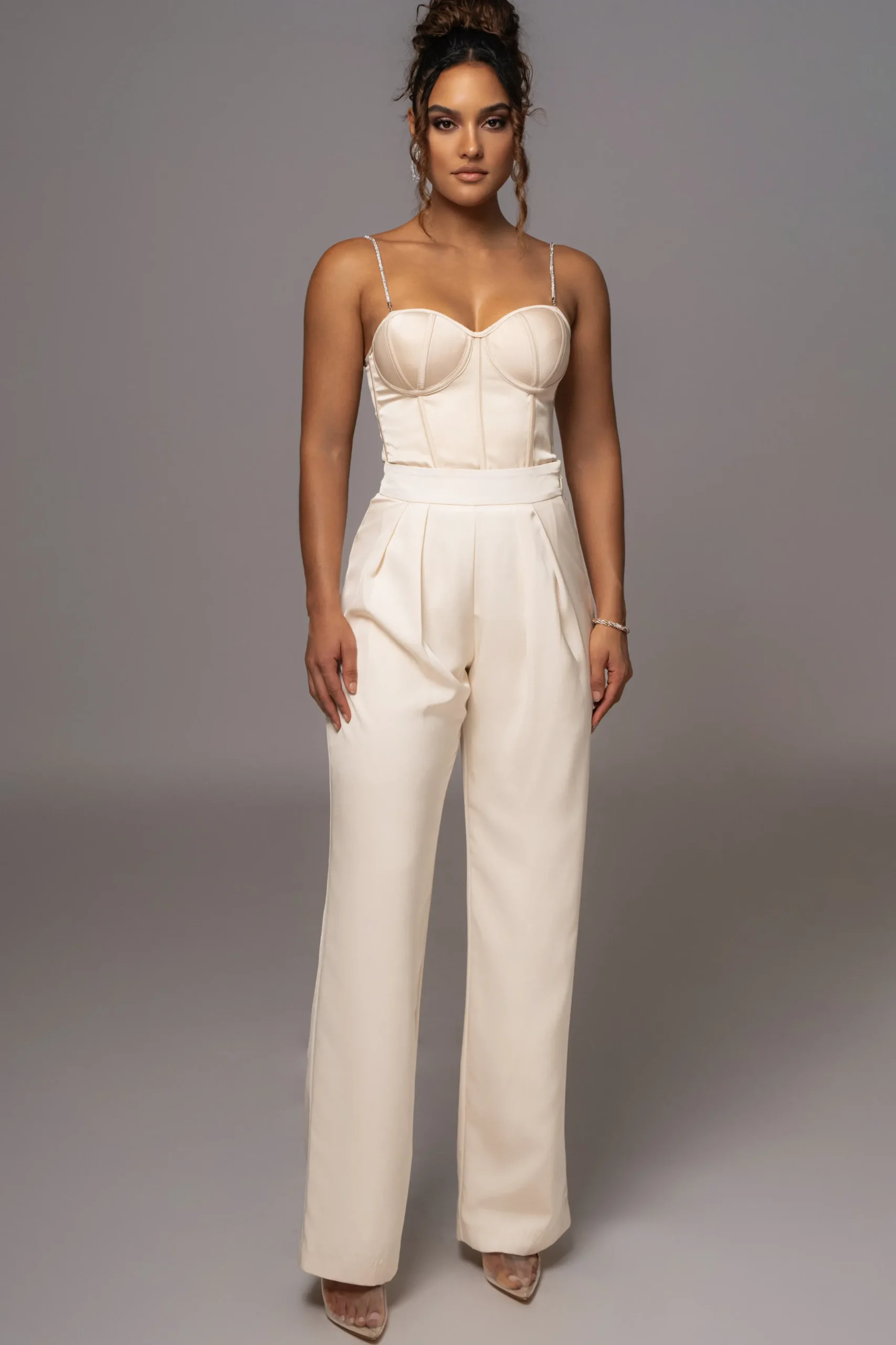 JLUXLABEL Champagne Leo Matte Satin Bustier