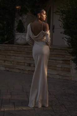 JLUXLABEL Champagne One And Only Satin Dress