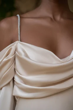 JLUXLABEL Champagne One And Only Satin Dress