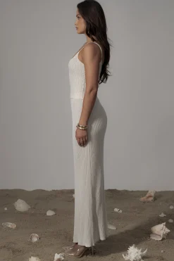 JLUXLABEL Champagne Serena Ribbed Skirt Set