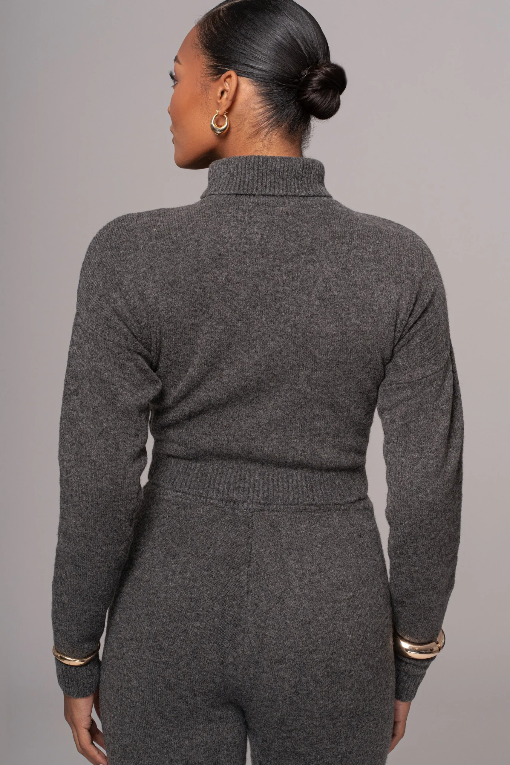 JLUXLABEL Charcoal Chelsey Knit Pant Set