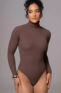 JLUXLABEL Chocolate Arlett Turtleneck Bodysuit