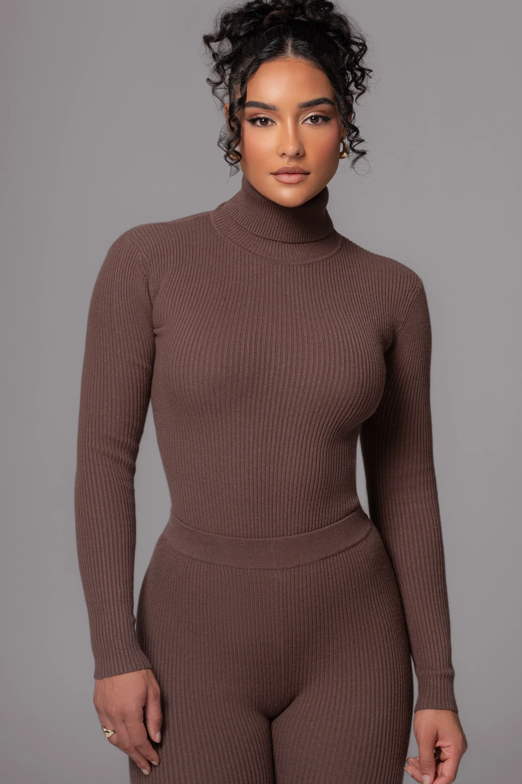 JLUXLABEL Chocolate Arlett Turtleneck Bodysuit