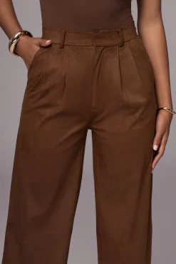 JLUXLABEL Chocolate Classic High Rise Trousers