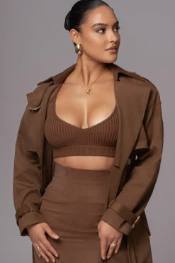 JLUXLABEL Chocolate Elite Suede Coat