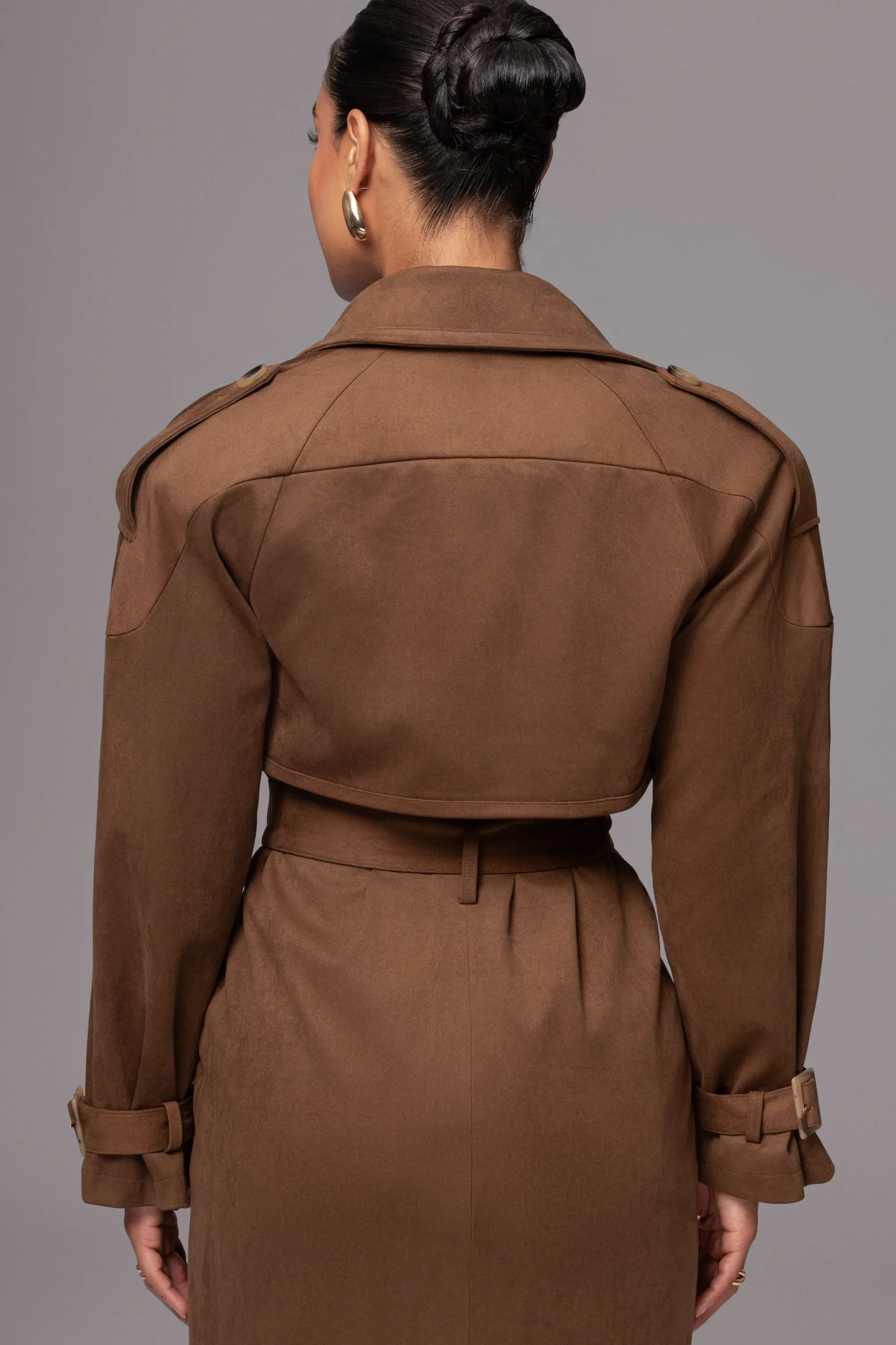 JLUXLABEL Chocolate Elite Suede Coat