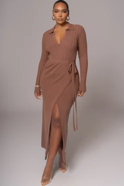 JLUXLABEL Chocolate Emma Knit Maxi Dress