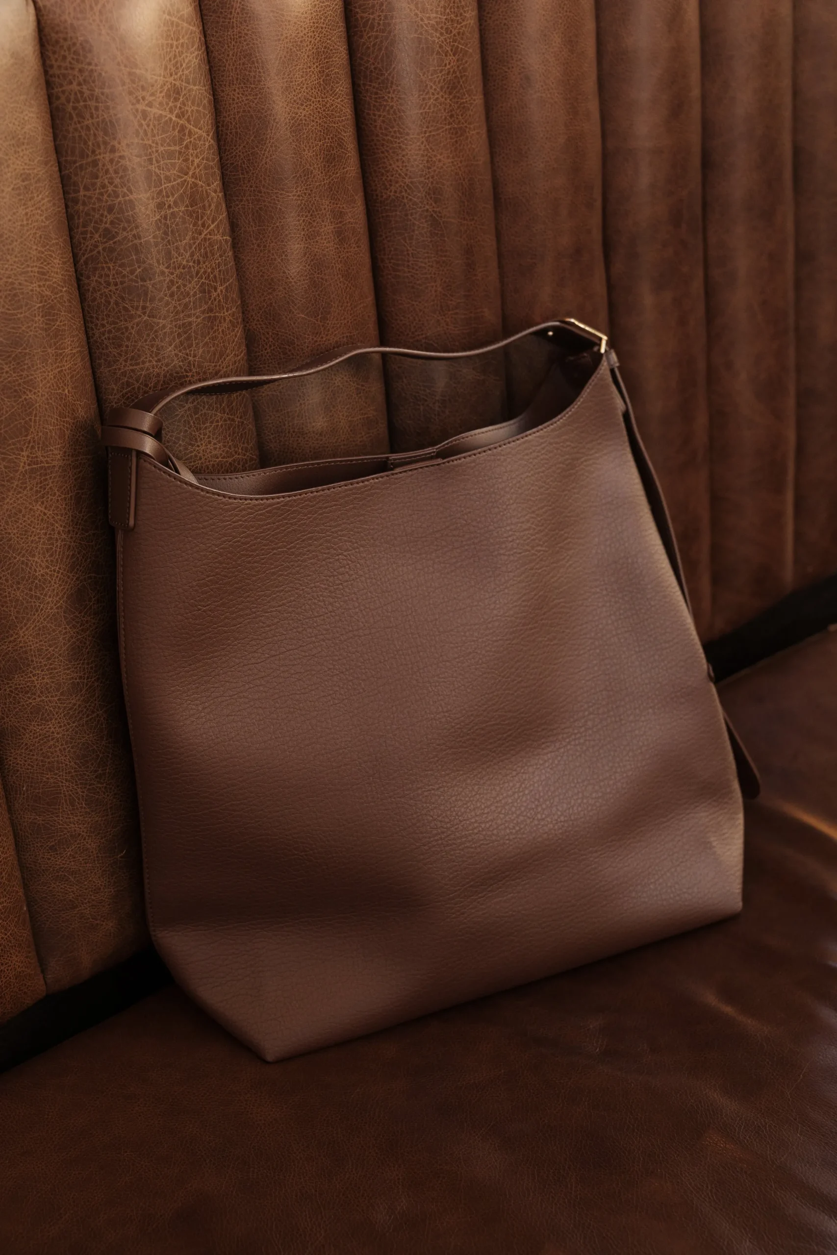 JLUXLABEL Chocolate Faux Leather Bag Set