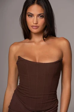 JLUXLABEL Chocolate Fenix Reversible Linen Corset