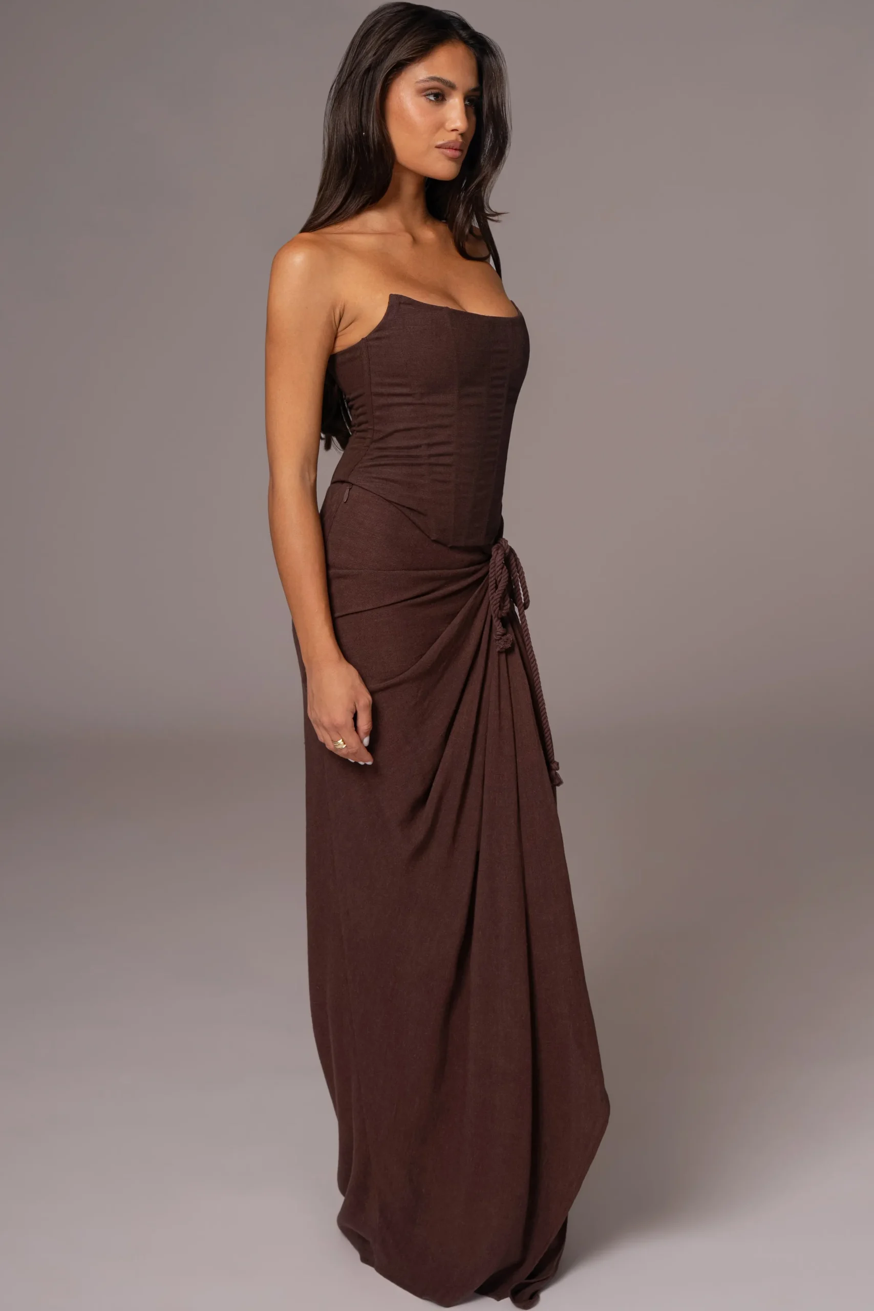 JLUXLABEL Chocolate Fenix Reversible Linen Corset