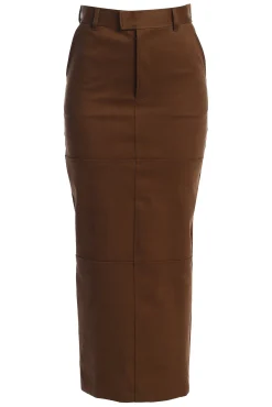 JLUXLABEL Chocolate Joy Suede Maxi Skirt