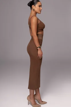 JLUXLABEL Chocolate Phoenix Suede Skirt