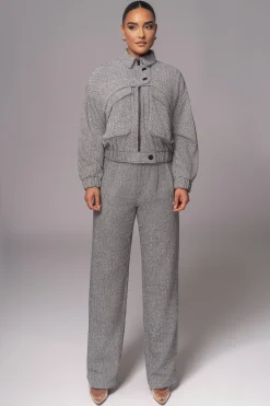 JLUXLABEL Classic Herringbone Bomber Jacket