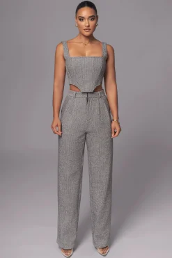 JLUXLABEL Classic Herringbone Corset Top