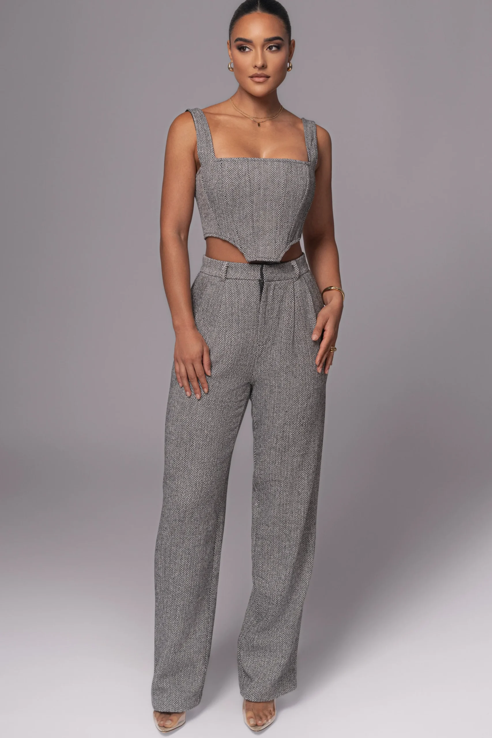 JLUXLABEL Classic Herringbone Trousers