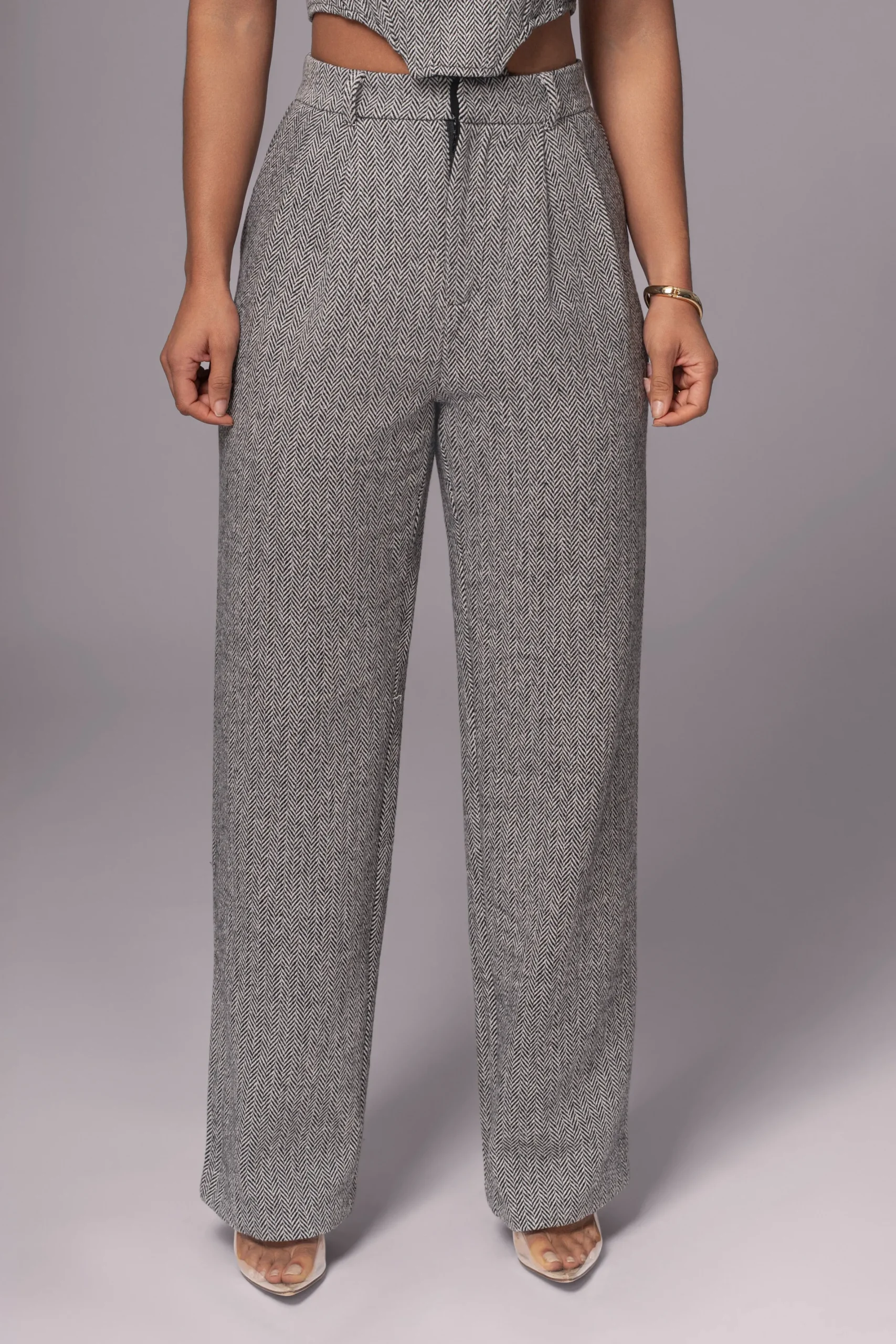 JLUXLABEL Classic Herringbone Trousers
