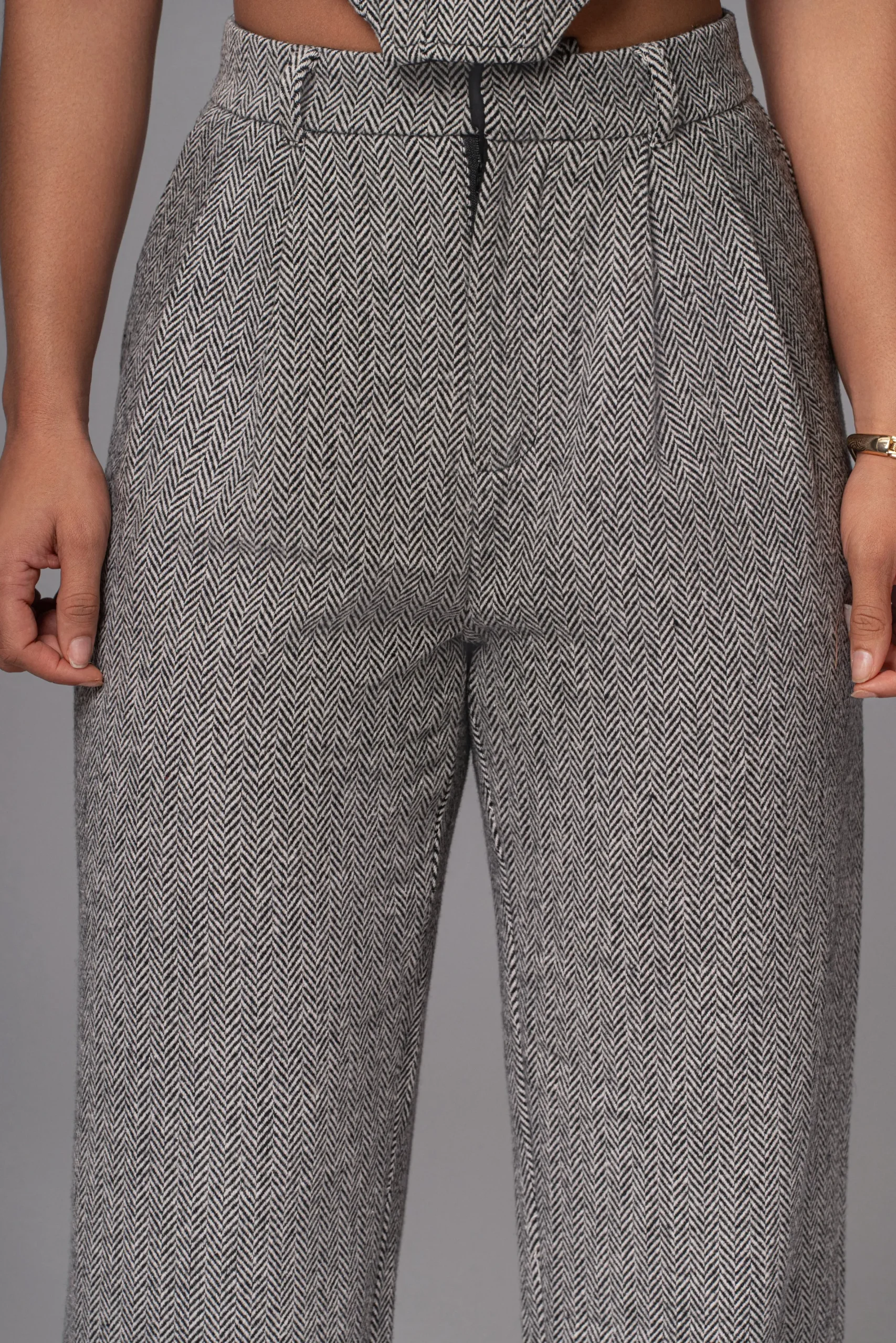 JLUXLABEL Classic Herringbone Trousers