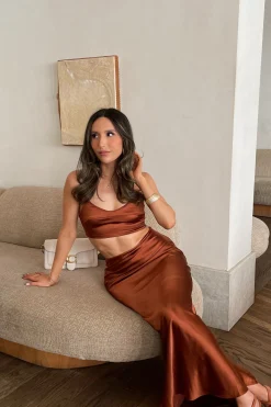 JLUXLABEL Copper Isella 2-Piece Skirt Set
